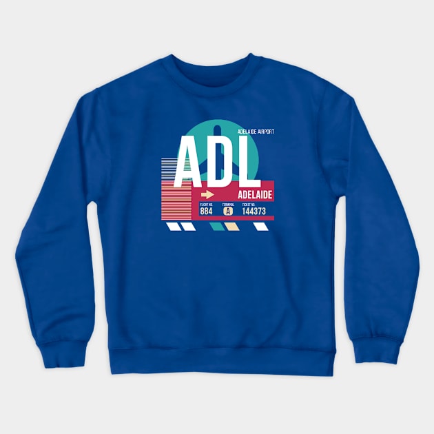 Adelaide, Australia (ADL) Airport Code Baggage Tag Crewneck Sweatshirt by SLAG_Creative